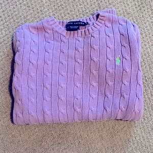 Ralph Lauren cable knit cotton crewneck sweater size XS